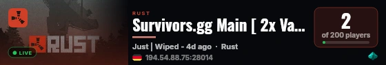 Survivors.gg Main [ 2x Vanilla ] FULLWIPED 04.09 live status badge