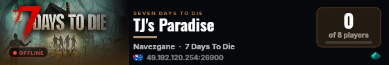 TJ's Paradise live status badge