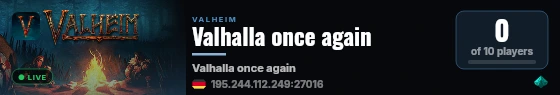 Valhalla once again live status badge