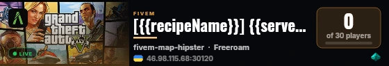 [{{recipeName}}] {{serverName}} live status badge