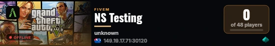NS Testing live status badge