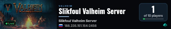 Slikfoul Valheim Server live status badge