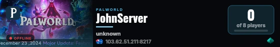 JohnServer live status badge