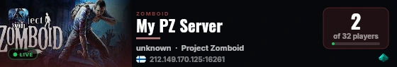 My PZ Server live status badge