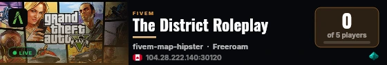 The District Roleplay live status badge
