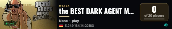 the BEST DARK AGENT MAPPING SERVER EVER IN THE HISTORY OF HYSECK live status badge