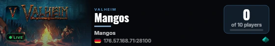 Mangos live status badge