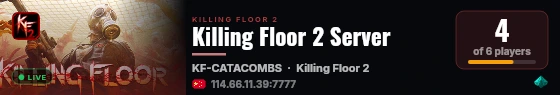 Killing Floor 2 Server live status badge