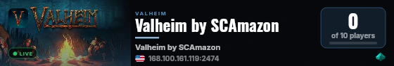 Valheim by SCAmazon live status badge