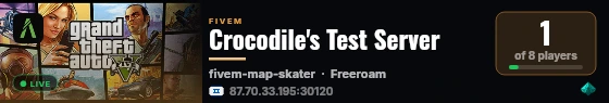 Crocodile's Test Server live status badge