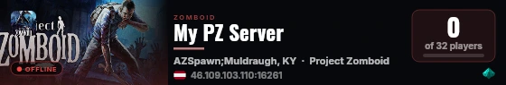 My PZ Server live status badge