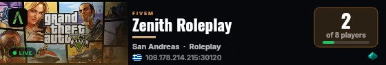 Zenith Roleplay live status badge