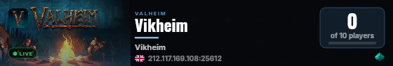 Vikheim live status badge