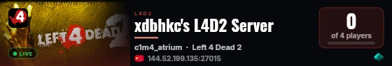 xdbhkc's L4D2 Server live status badge