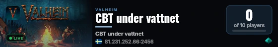 CBT under vattnet live status badge