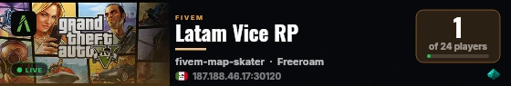 Latam Vice RP live status badge