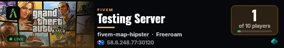 Testing Server live status badge