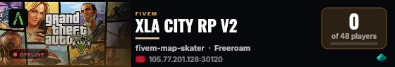 XLA CITY RP V2 live status badge