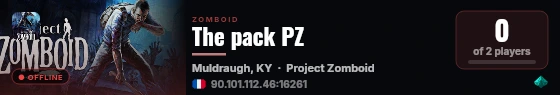 The pack PZ live status badge