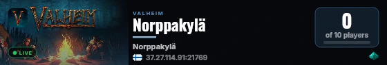 Norppakylä live status badge