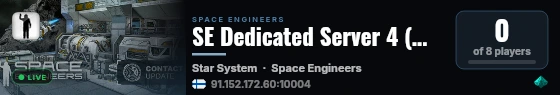 SE Dedicated Server 4 (modded) live status badge