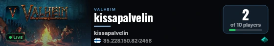 kissapalvelin live status badge