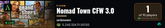 Nomad Town CFW 3.0 live status badge