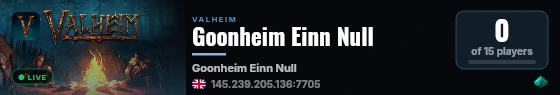 Goonheim Einn Null live status badge