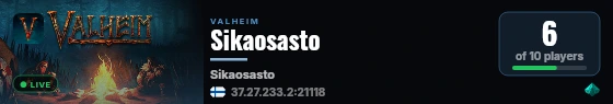 Sikaosasto live status badge
