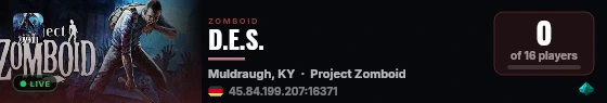 D.E.S. live status badge