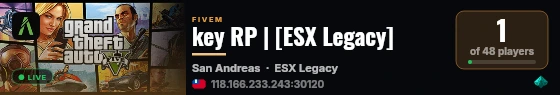 key RP | [ESX Legacy] live status badge