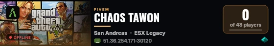 CHAOS TAWON live status badge
