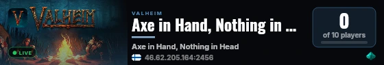 Axe in Hand, Nothing in Head live status badge