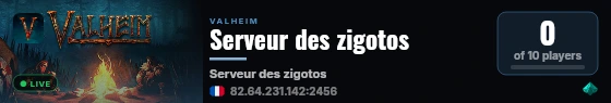 Serveur des zigotos live status badge
