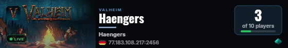Haengers live status badge