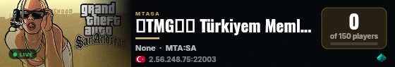 【TMG】✖ Türkiyem Memleket Gaming ✖ Askeriye - Polisiye RP Sunucusu 【TEST】 live status badge