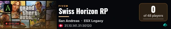 Swiss Horizon RP live status badge