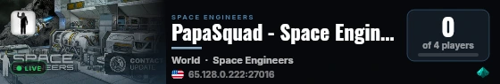 PapaSquad - Space Engineers live status badge