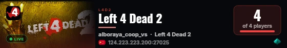 Left 4 Dead 2 live status badge