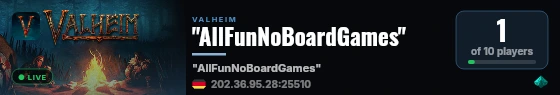 "AllFunNoBoardGames" live status badge
