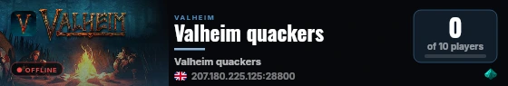 Valheim quackers live status badge