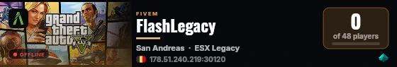 FlashLegacy live status badge