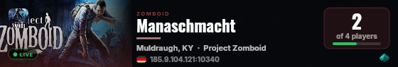 Manaschmacht live status badge
