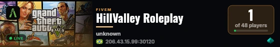 HillValley Roleplay live status badge