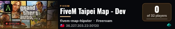 FiveM Taipei Map - Dev live status badge