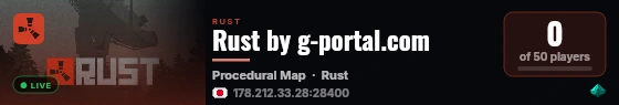 Rust by g-portal.com live status badge