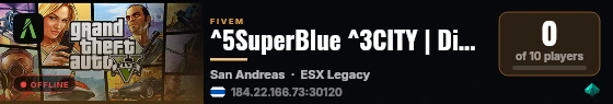 ^5SuperBlue ^3CITY | Discord : https://discord.gg/F6pdrv5Q2Q live status badge