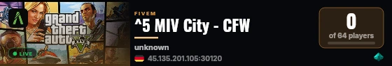 ^5 MIV City - CFW live status badge