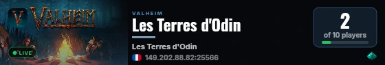 Les Terres d'Odin live status badge