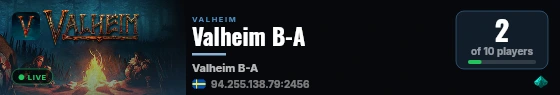 Valheim B-A live status badge